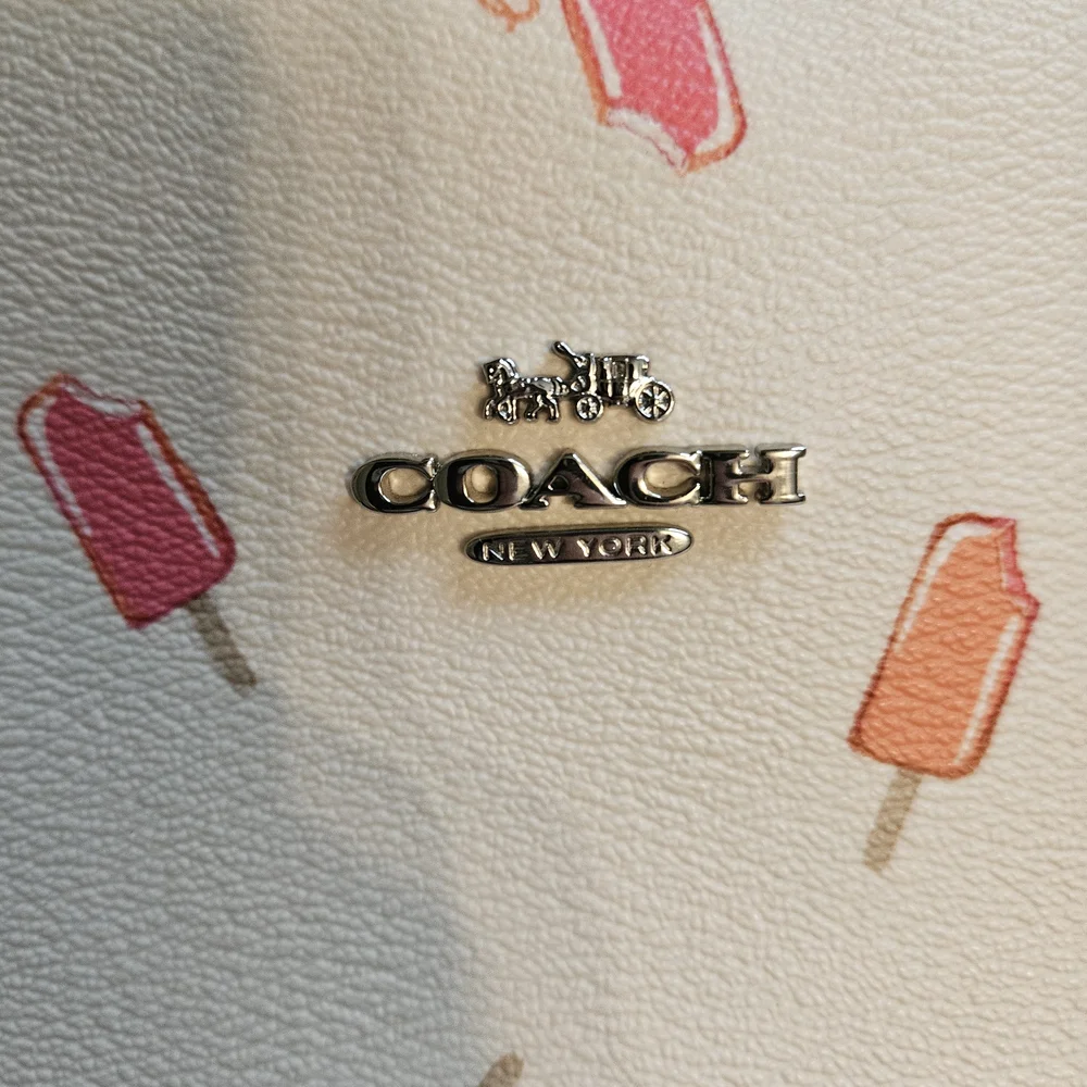 Coach City Tote White and Pink Popsicle Tote Bag - Picture 2 of 13